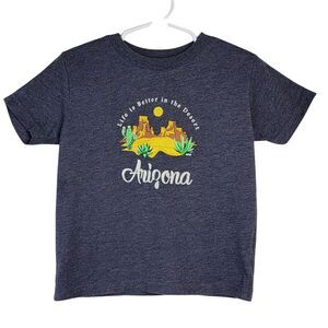 Arizona Tshirt Boys Sz 2T Gray Life‎ Is Better In the Desert Souvenir Shirt Tee